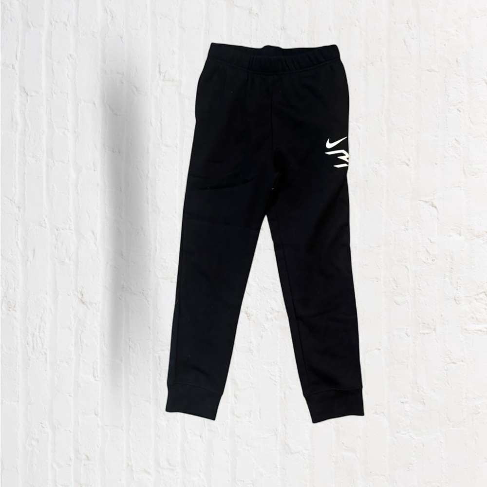 NEW Nike 3Brand Kids Black Jogger Pants with White Logo, Medium